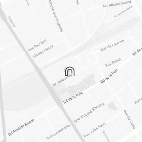 Carte indiquant l’emplacement de Now Courbevoie SmartParc sur l’avenue Dubonnet.